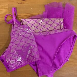 George Shimmering Purple 3-piece Bikini Set